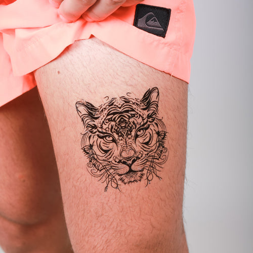 tatouage ephemere tigre mandala style puissant et spirituel
