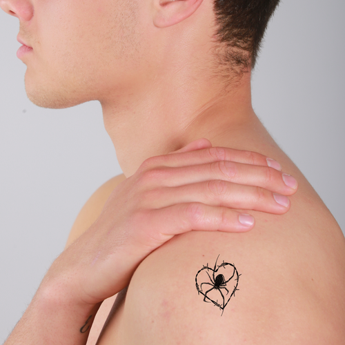 tatouage ephemere araignee fil barbele style audacieux et mysterieux