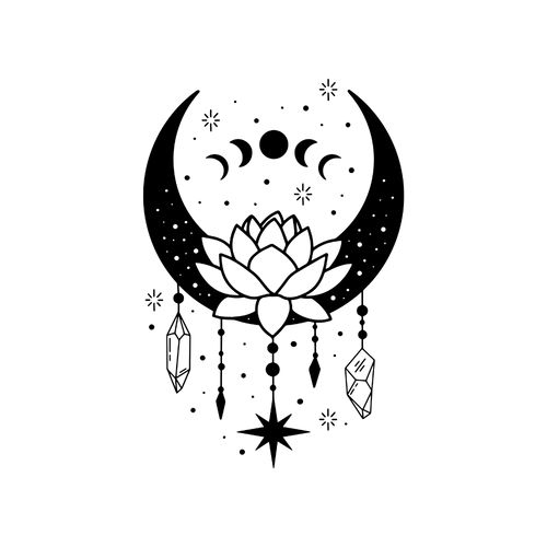 Lua de lótus de cristal