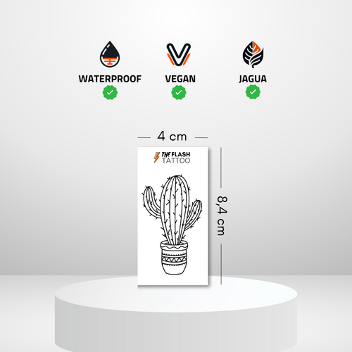 Tatouage cactus minimaliste idéal pour bras