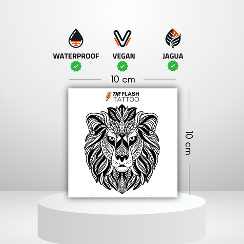 Tatouage lion mandala