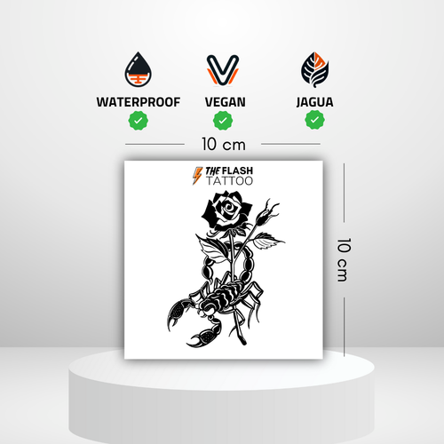 Tatouage scorpion avec rose pour homme