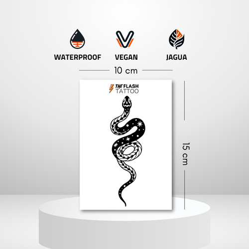 Tatouage serpent avec étoile grand format idéal pour homme