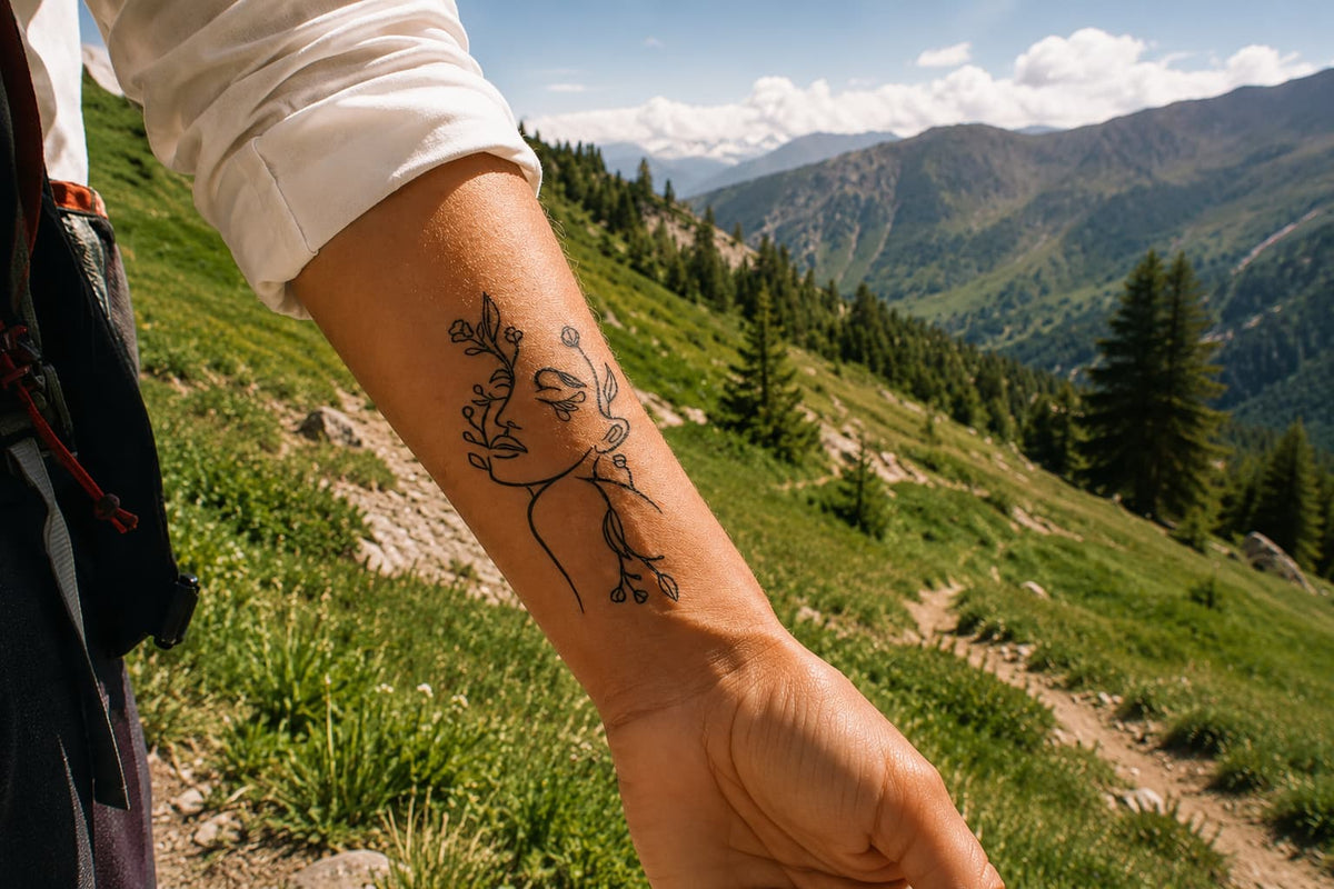 idée tatouage ephemere tatouage montagne