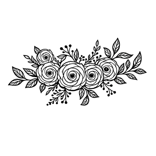 Tatouage couronne de roses pour femme