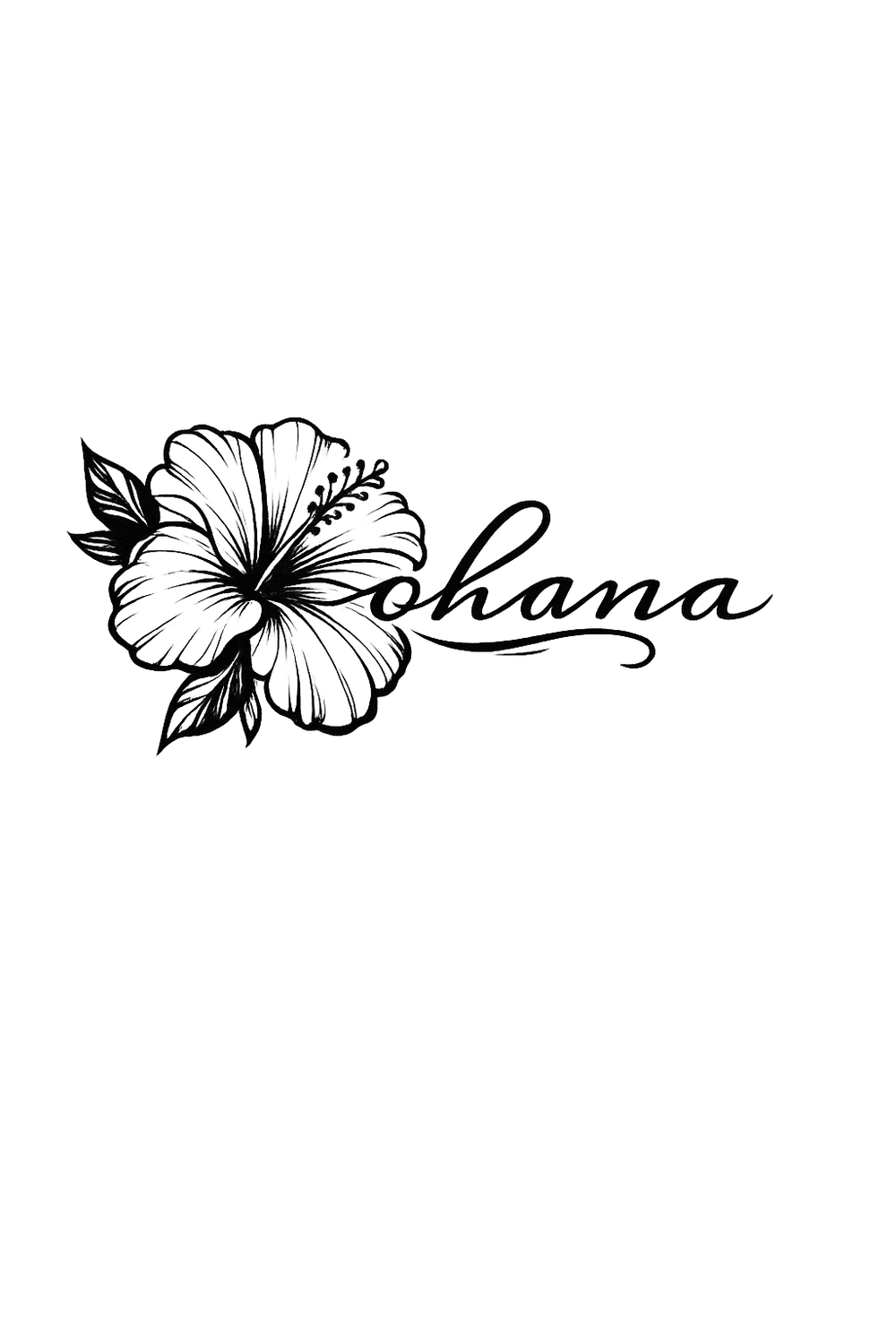 Tatouage ohana avec fleur hibiscus