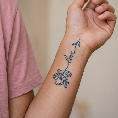 Tatouage ephemere coquelicot faux tatouage à l'encre de jagua réaliste et longue durée