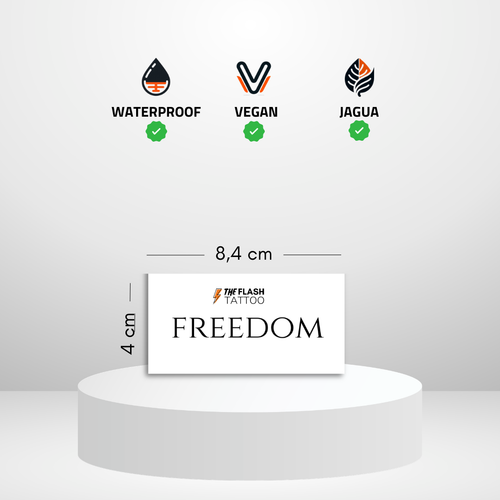 Tatouage ephemere freedom citation