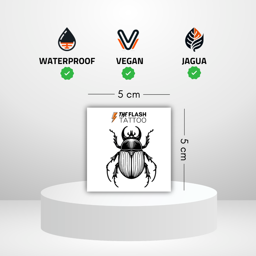 Tatouage ephemere scarabee realiste