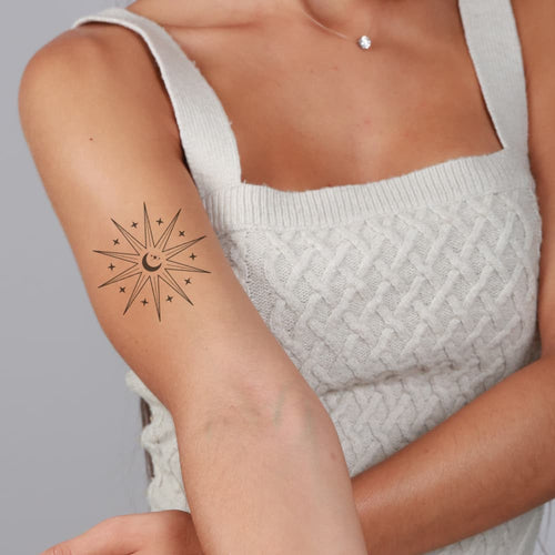 Tatouage étoile géométrique pour femme symbole mystique et spirituel