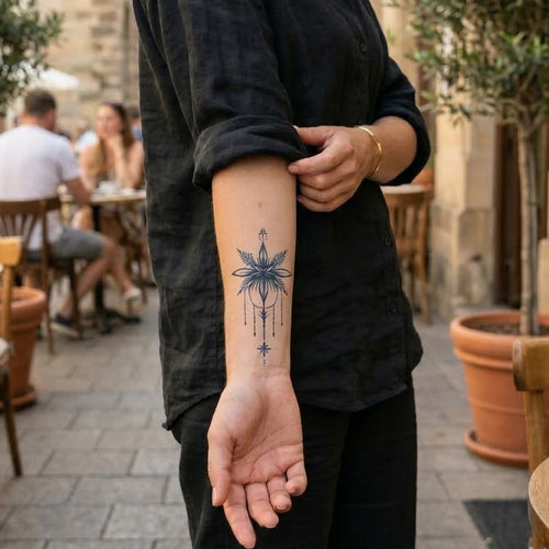 Tatouage femme étoile ornemental