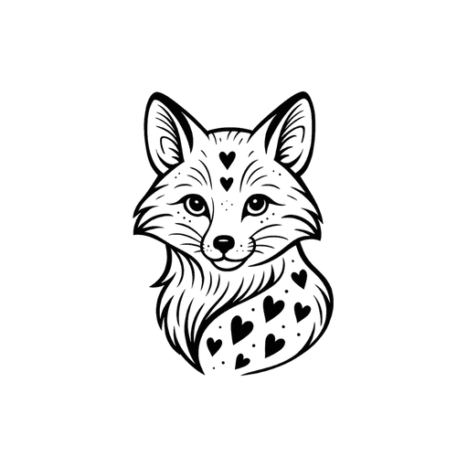 Tatouage renard avec coeur