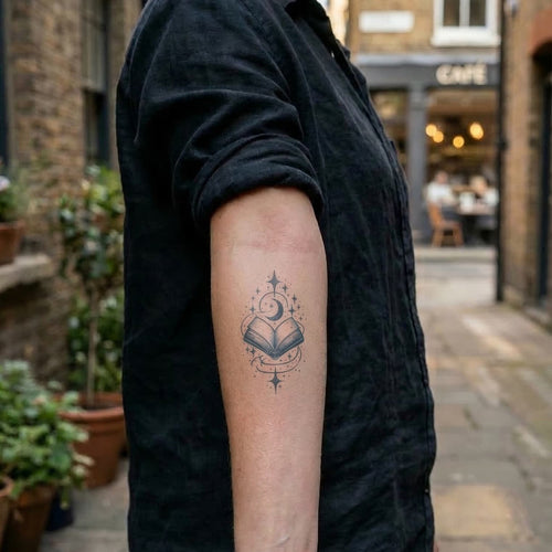 Tatouage ephemere livre pour les amoureux de la lecture longue durée et encre naturelle de jagua