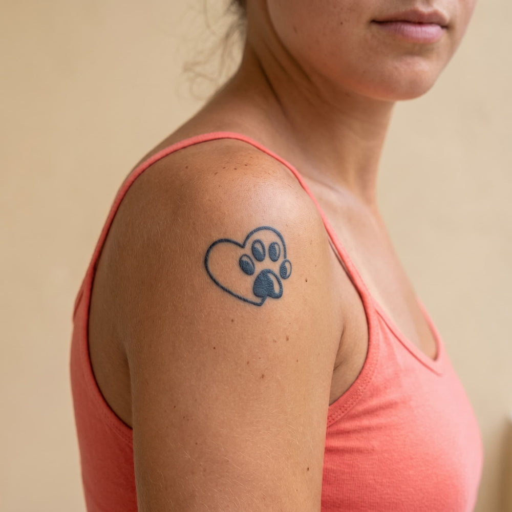 Tatouage patte de chien tattoo ephemere longue duree et effet realiste