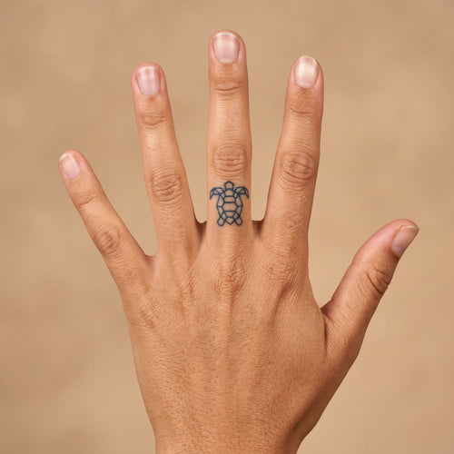 Tatouage tortue minimaliste faux tatouage ephemere jagua longue tenue et waterproof