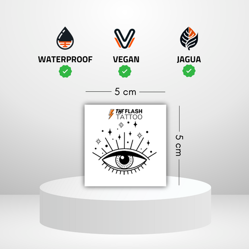 Tatouage oeil avec étoiles idéal pour femme symbole de protection