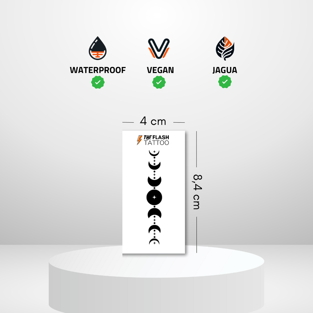 Tatouage ephemere phase de la lune très réaliste qui dure deux semaines à l'encre de jagua