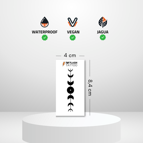 Tatouage ephemere phase de la lune très réaliste qui dure deux semaines à l'encre de jagua