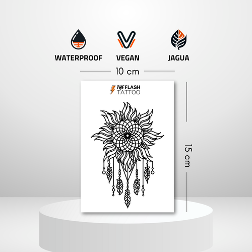 Tatouage tournesol grand format idéal pour femme emplacement dos ou jambe